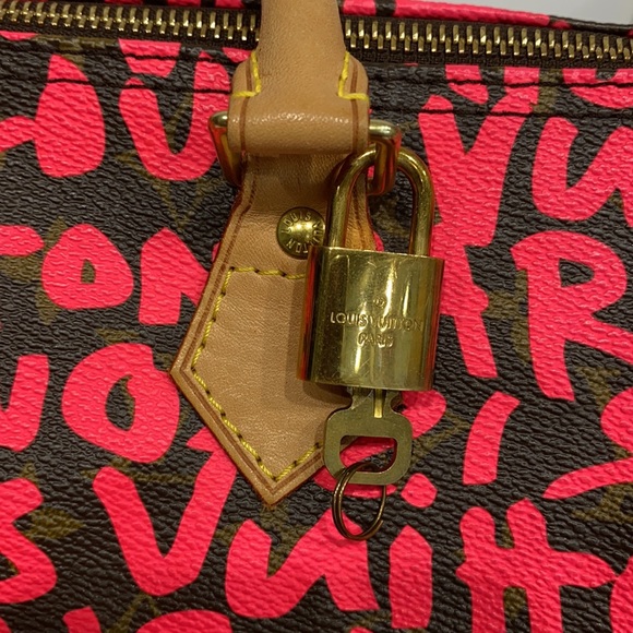 Louis Vuitton Speedy 30 Pink Brown Graffiti Sprouse Carryall Top HandleBag - Picture 11 of 16